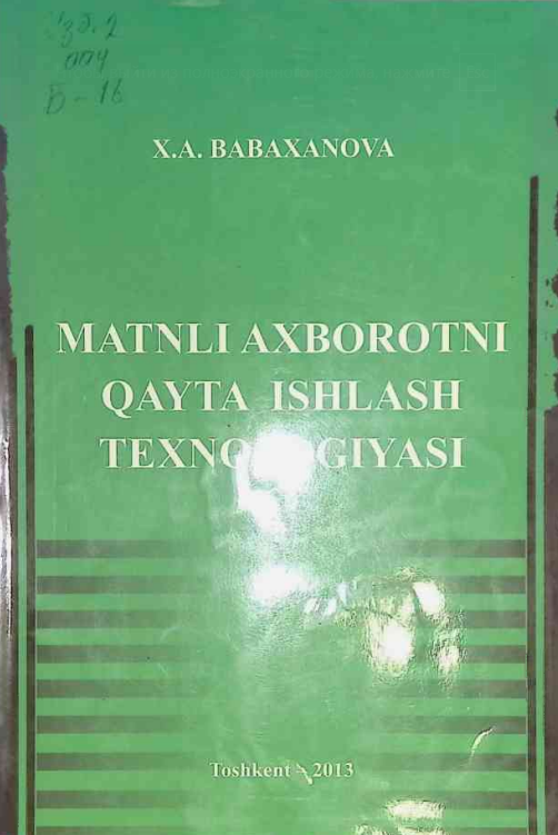 Matnli axborotni qayta ishlash texnologiyasi image